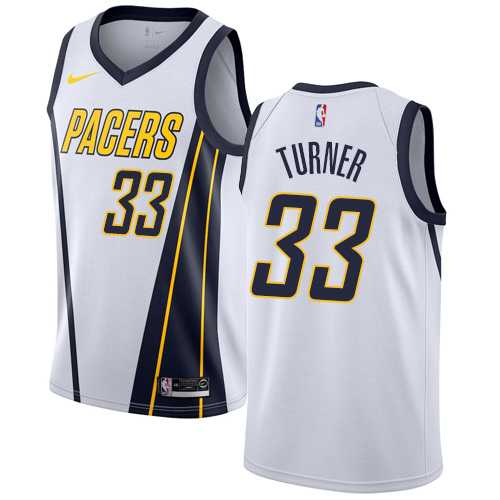 Men's Nike Indiana Pacers #33 Myles Turner White NBA Swingman Earned Edition Jersey