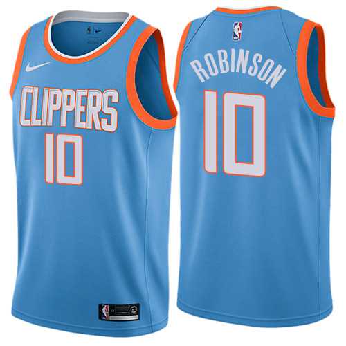 Men's Nike Los Angeles Clippers #10 Jerome Robinson Blue NBA Swingman City Edition Jersey