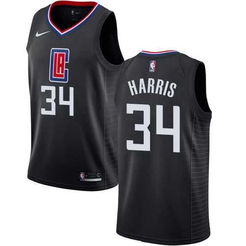 Men's Nike Los Angeles Clippers #34 Tobias Harris Black NBA Swingman Statement Edition Jersey