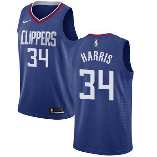 Men's Nike Los Angeles Clippers #34 Tobias Harris Blue NBA Swingman Icon Edition Jersey