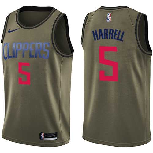 Men's Nike Los Angeles Clippers #5 Montrezl Harrell Green NBA Swingman Salute to Service Jersey