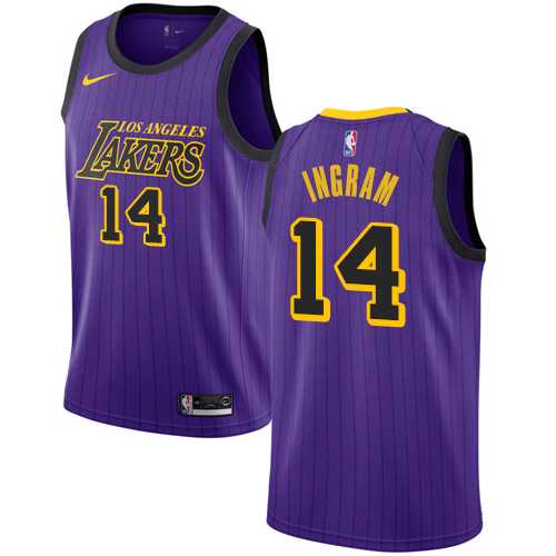 Men's Nike Los Angeles Lakers #14 Brandon Ingram Purple NBA Swingman City Edition 2018-19 Jersey