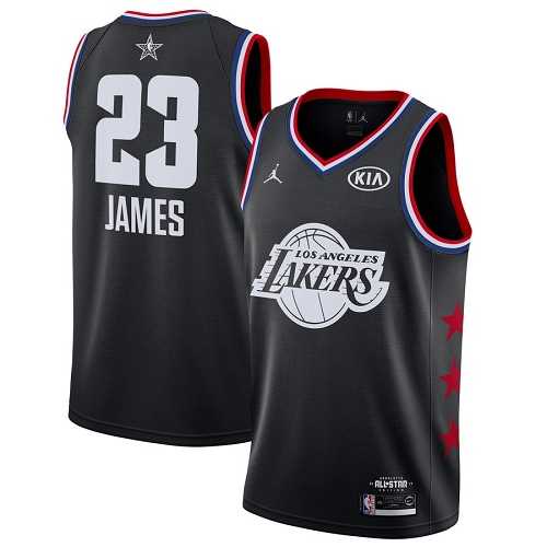Men's Nike Los Angeles Lakers #23 LeBron James Black Basketball Jordan Swingman 2019 All-Star Game Jersey