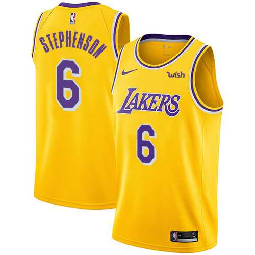 Men's Nike Los Angeles Lakers #6 Lance Stephenson Gold NBA Swingman Icon Edition Jersey