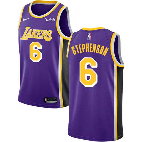Men's Nike Los Angeles Lakers #6 Lance Stephenson Purple NBA Swingman Statement Edition Jersey