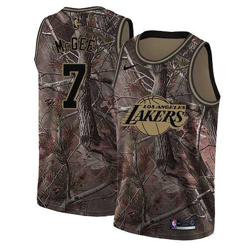 Men's Nike Los Angeles Lakers #7 JaVale McGee Camo NBA Swingman Realtree Collection Jersey