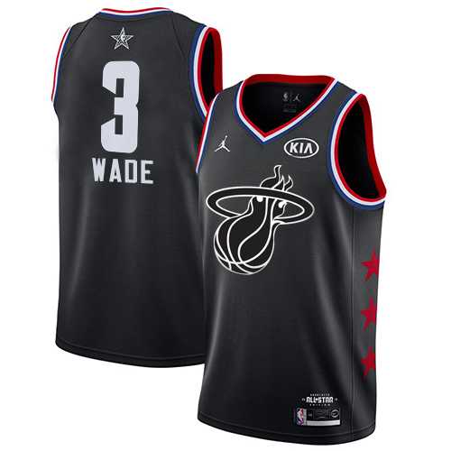 Men's Nike Miami Heat #3 Dwyane Wade Black Basketball Jordan Swingman 2019 All-Star Game Jersey