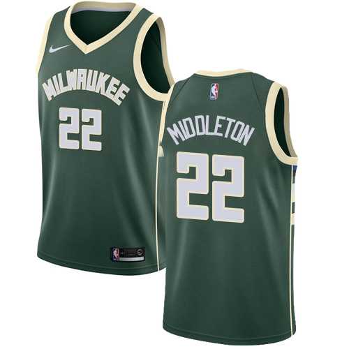 Men's Nike Milwaukee Bucks #22 Khris Middleton Green NBA Swingman Icon Edition Jersey