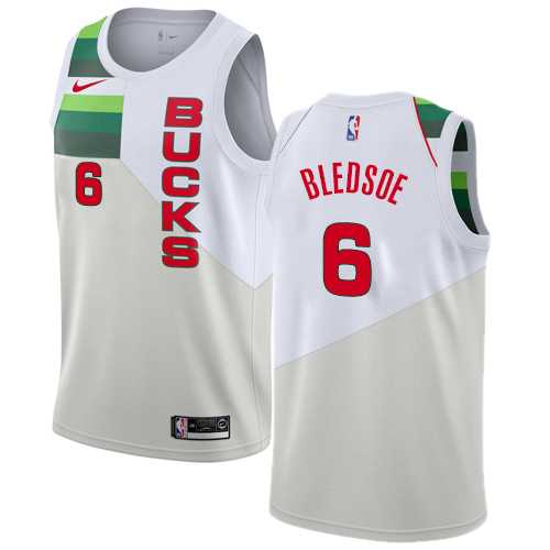 Men's Nike Milwaukee Bucks #6 Eric Bledsoe White NBA Swingman Earned Edition Jersey