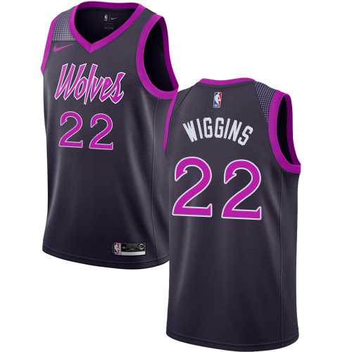 Men's Nike Minnesota Timberwolves #22 Andrew Wiggins Purple NBA Swingman City Edition 2018-19 Jersey