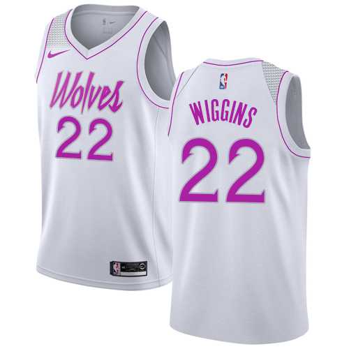 Men's Nike Minnesota Timberwolves #22 Andrew Wiggins White NBA Swingman Earned Edition Jersey