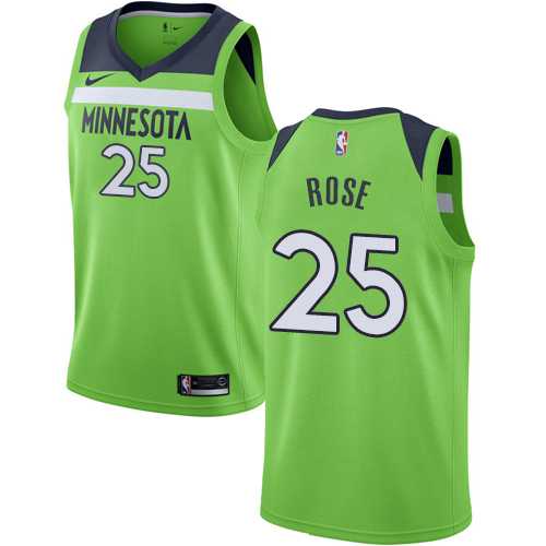 Men's Nike Minnesota Timberwolves #25 Derrick Rose Green NBA Swingman Statement Edition Jersey