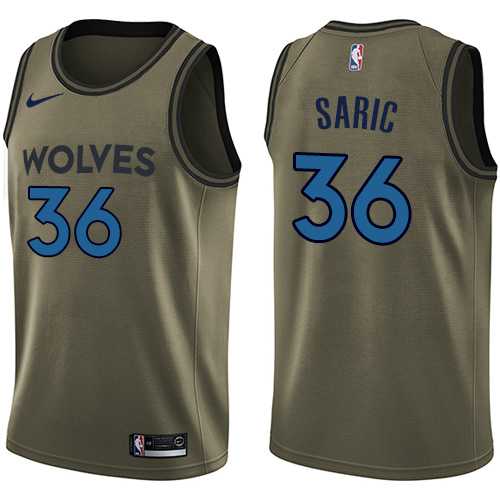 Men's Nike Minnesota Timberwolves #36 Dario Saric Green NBA Swingman Salute to Service Jersey