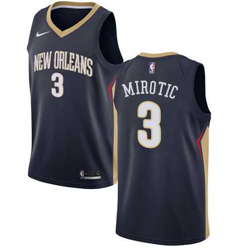 Men's Nike New Orleans Pelicans #3 Nikola Mirotic Navy NBA Swingman Icon Edition Jersey