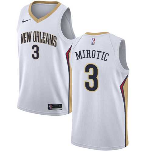 Men's Nike New Orleans Pelicans #3 Nikola Mirotic White NBA Swingman Association Edition Jersey