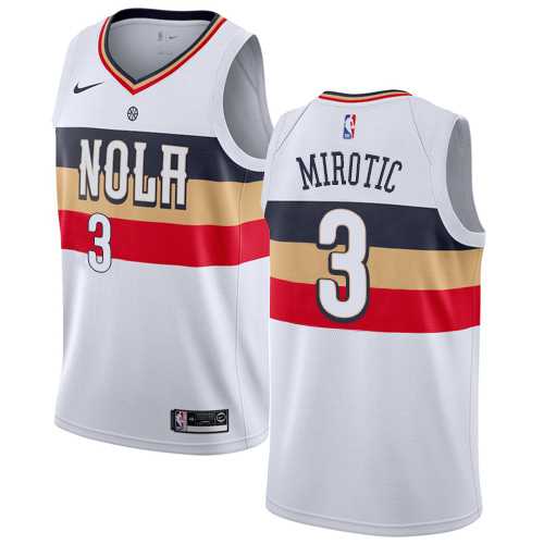 Men's Nike New Orleans Pelicans #3 Nikola Mirotic White NBA Swingman Earned Edition Jersey Men's Nike New Orleans Pelicans #3 Nikola Mirotic White NBA Swingman Earned Edition Jersey