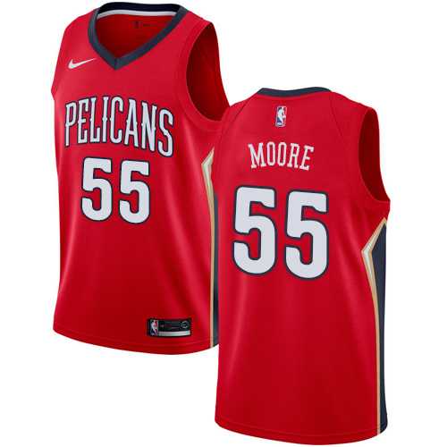 Men's Nike New Orleans Pelicans #55 E'Twaun Moore Red NBA Swingman Statement Edition Jersey