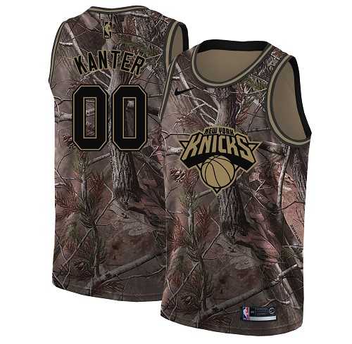 Men's Nike New York Knicks #00 Enes Kanter Camo NBA Swingman Realtree Collection Jersey