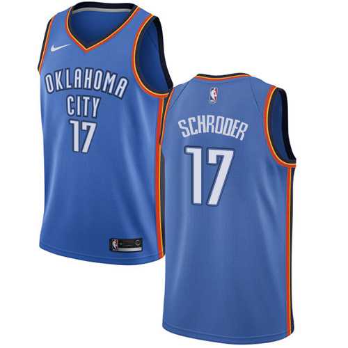 Men's Nike Oklahoma City Thunder #17 Dennis Schroder Blue NBA Swingman Icon Edition Jersey