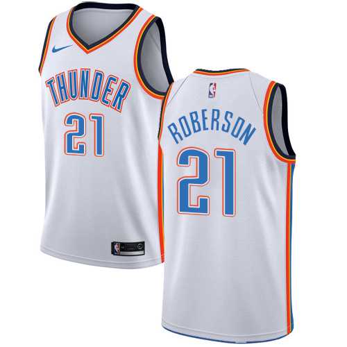 Men's Nike Oklahoma City Thunder #21 Andre Roberson White NBA Swingman Association Edition Jersey