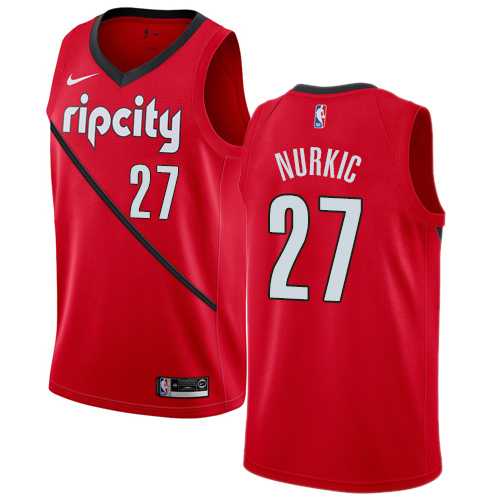 Men's Nike Portland Trail Blazers #27 Jusuf Nurkic Red NBA Swingman Earned Edition Jersey