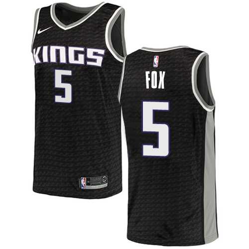 Men's Nike Sacramento Kings #5 De'Aaron Fox Black NBA Swingman Statement Edition Jersey