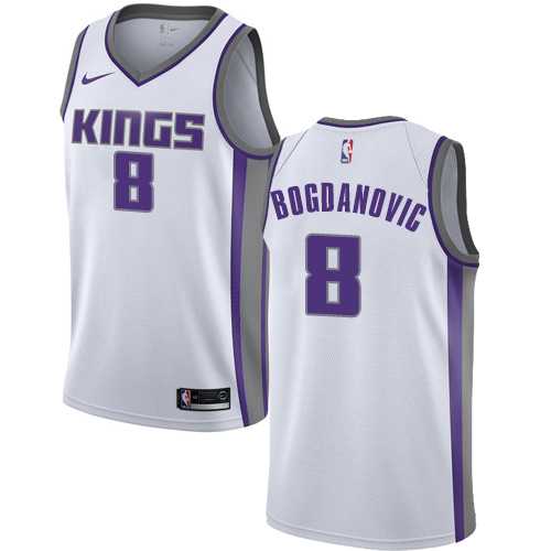 Men's Nike Sacramento Kings #8 Bogdan Bogdanovic White NBA Swingman Association Edition Jersey
