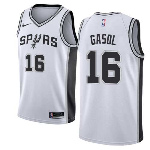 Men's Nike San Antonio Spurs #16 Pau Gasol White NBA Swingman Association Edition Jersey