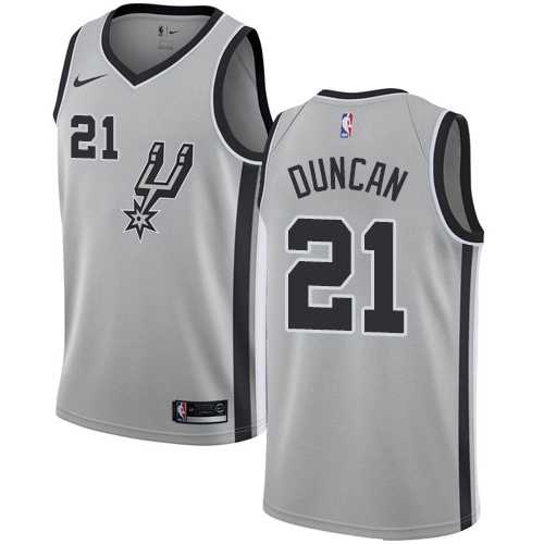 Men's Nike San Antonio Spurs #21 Tim Duncan Silver NBA Swingman Statement Edition Jersey