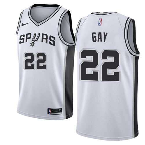 Men's Nike San Antonio Spurs #22 Rudy Gay White NBA Swingman Association Edition Jersey