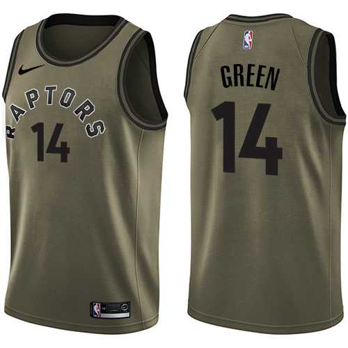 Men's Nike Toronto Raptors #14 Danny Green Green NBA Swingman Salute to Service Jersey