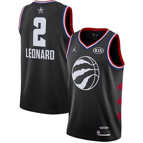 Men's Nike Toronto Raptors #2 Kawhi Leonard Black Basketball Jordan Swingman 2019 All-Star Game Jersey
