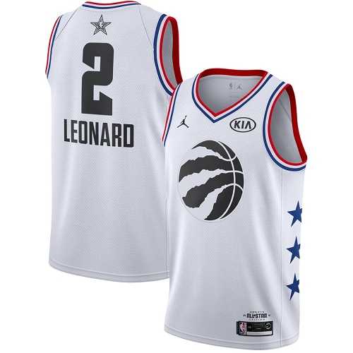 Men's Nike Toronto Raptors #2 Kawhi Leonard White Basketball Jordan Swingman 2019 All-Star Game Jersey