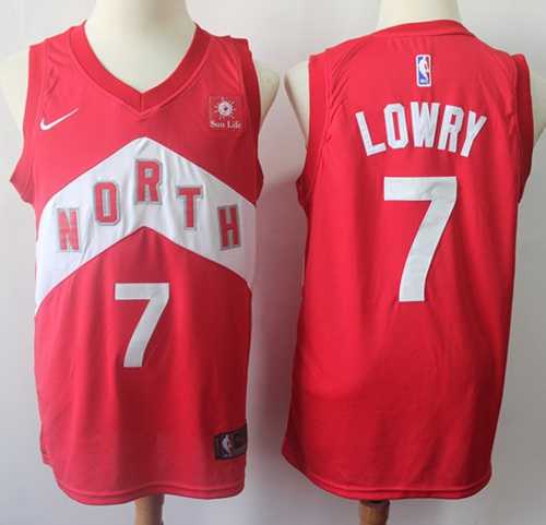 Men's Nike Toronto Raptors #7 Kyle Lowry Red NBA Swingman Earned Edition Jersey