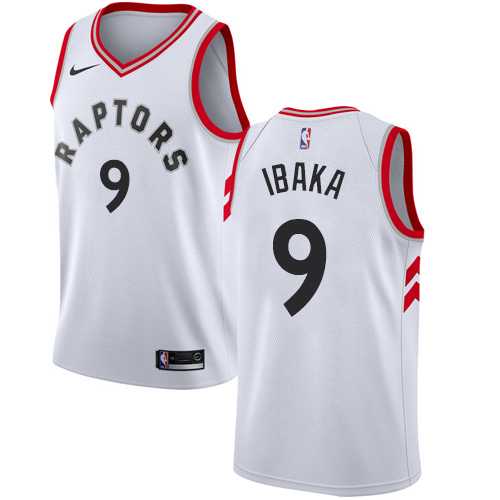 Men's Nike Toronto Raptors #9 Serge Ibaka White NBA Swingman Association Edition Jersey