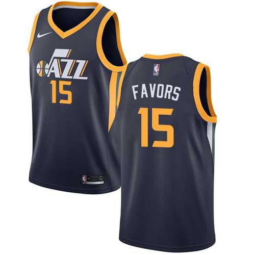 Men's Nike Utah Jazz #15 Derrick Favors Navy NBA Swingman Icon Edition Jersey