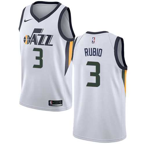 Men's Nike Utah Jazz #3 Ricky Rubio White NBA Swingman Association Edition Jersey