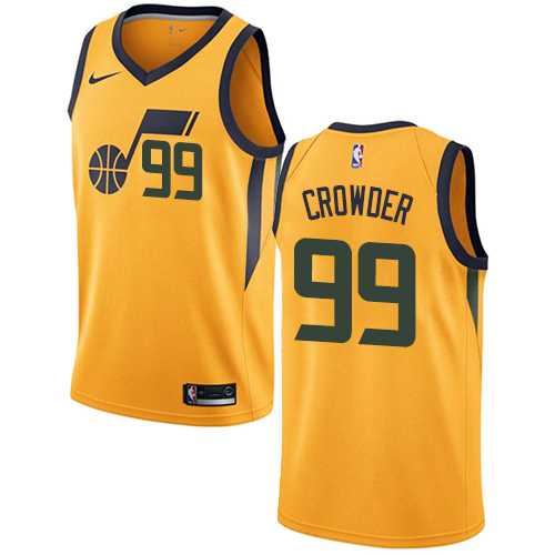 Men's Nike Utah Jazz #99 Jae Crowder Yellow NBA Swingman Statement Edition Jersey