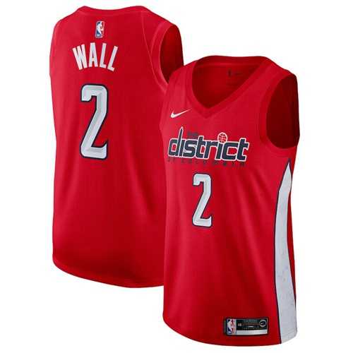 Men's Nike Washington Wizards #2 John Wall Red NBA Swingman Earned Edition Jersey