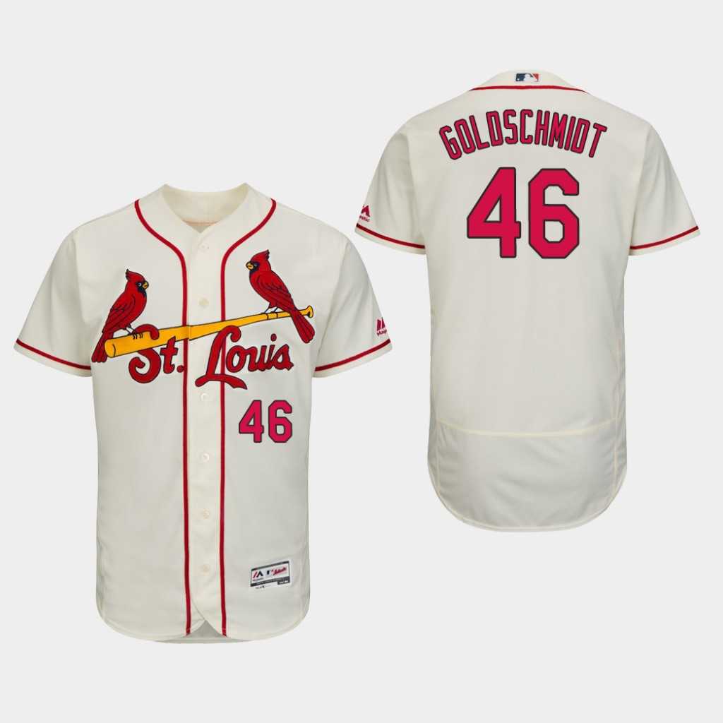 Men's St. Louis Cardinals #46 Paul Goldschmidt Cream Flexbase Authentic Collection Stitched MLB Jersey