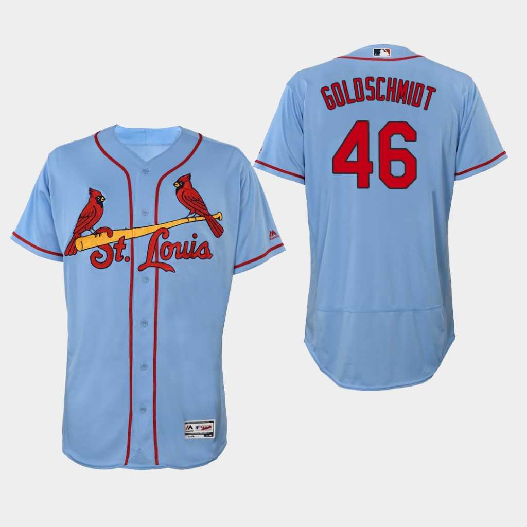 Men's St.Louis Cardinals #46 Paul Goldschmidt Light Blue Flexbase Authentic Collection Cooperstown Stitched Baseball Jersey