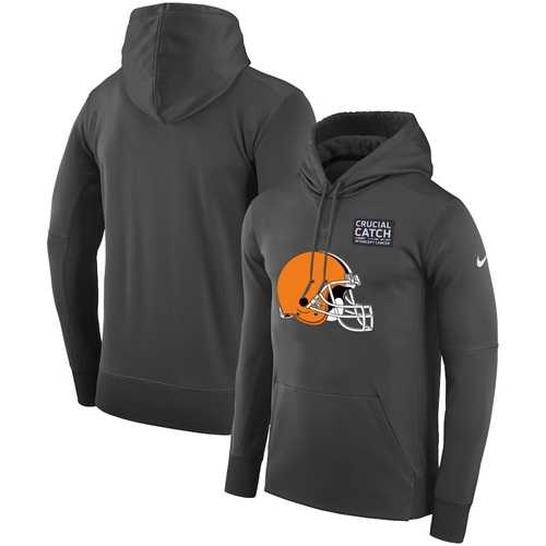 NFL Men's Cleveland Browns Nike Anthracite Crucial Catch Performance Pullover Hoodie