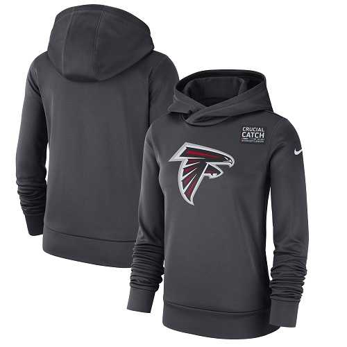 NFL Women's Atlanta Falcons Nike Anthracite Crucial Catch Performance Pullover Hoodie