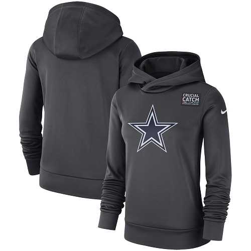 NFL Women's Dallas Cowboys Nike Anthracite Crucial Catch Performance Pullover Hoodie