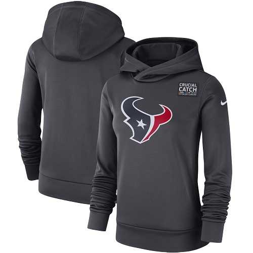 NFL Women's Houston Texans Nike Anthracite Crucial Catch Performance Pullover Hoodie