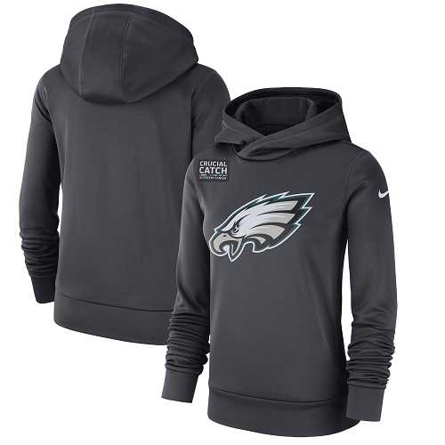 NFL Women's Philadelphia Eagles Nike Anthracite Crucial Catch Performance Pullover Hoodie