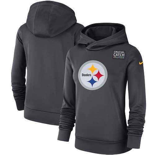 NFL Women's Pittsburgh Steelers Nike Anthracite Crucial Catch Performance Pullover Hoodie