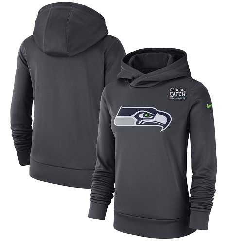 NFL Women's Seattle Seahawks Nike Anthracite Crucial Catch Performance Pullover Hoodie