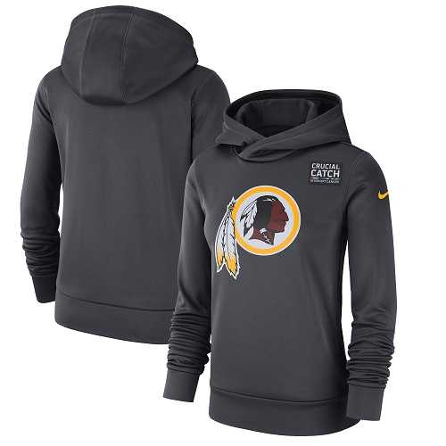 NFL Women's Washington Redskins Nike Anthracite Crucial Catch Performance Pullover Hoodie