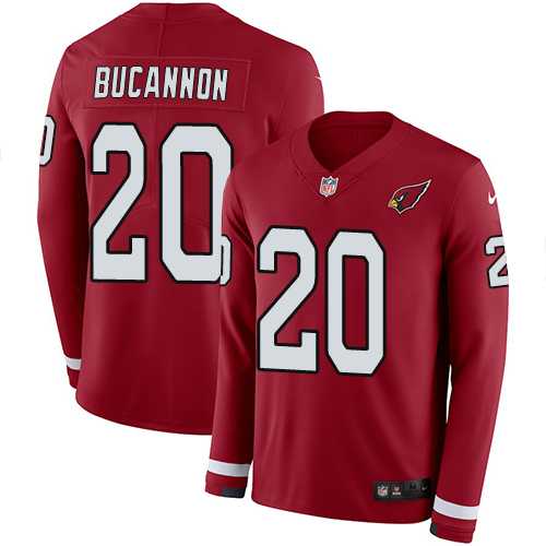 Nike Arizona Cardinals #20 Deone Bucannon Red Team Color Men's Stitched NFL Limited Therma Long Sleeve Jersey